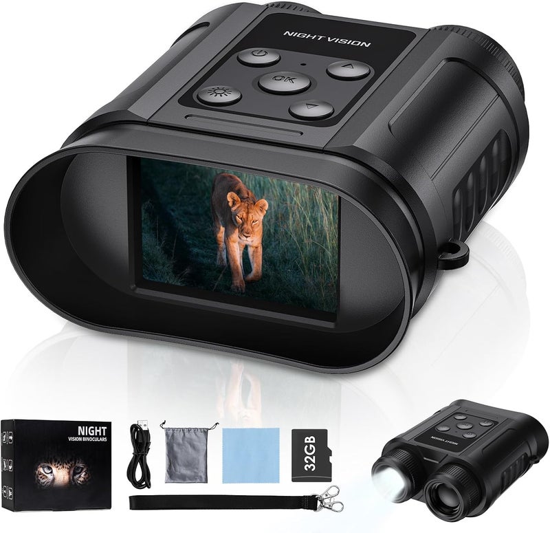Tizycod Valentines Day Gifts for Him,Night Vision Goggles,Compact Night Vision Binoculars,32GB Card Included, Photo/Video Capture,Outdoor Tools for Education, Wildlife Watching,Gifts for Boy,Men,Father - Image 1